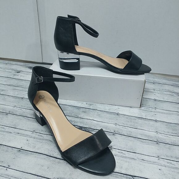 Bella Vita Woman's SZ 12W Black Fitz Lucite Block Heel . Condition is Pre-owned - Picture 1 of 8
